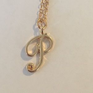 Cursive Initial Letter P Necklace